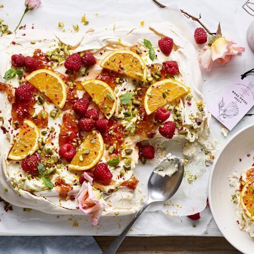 Rose, Mascarpone & Orange Sharing Pavlova